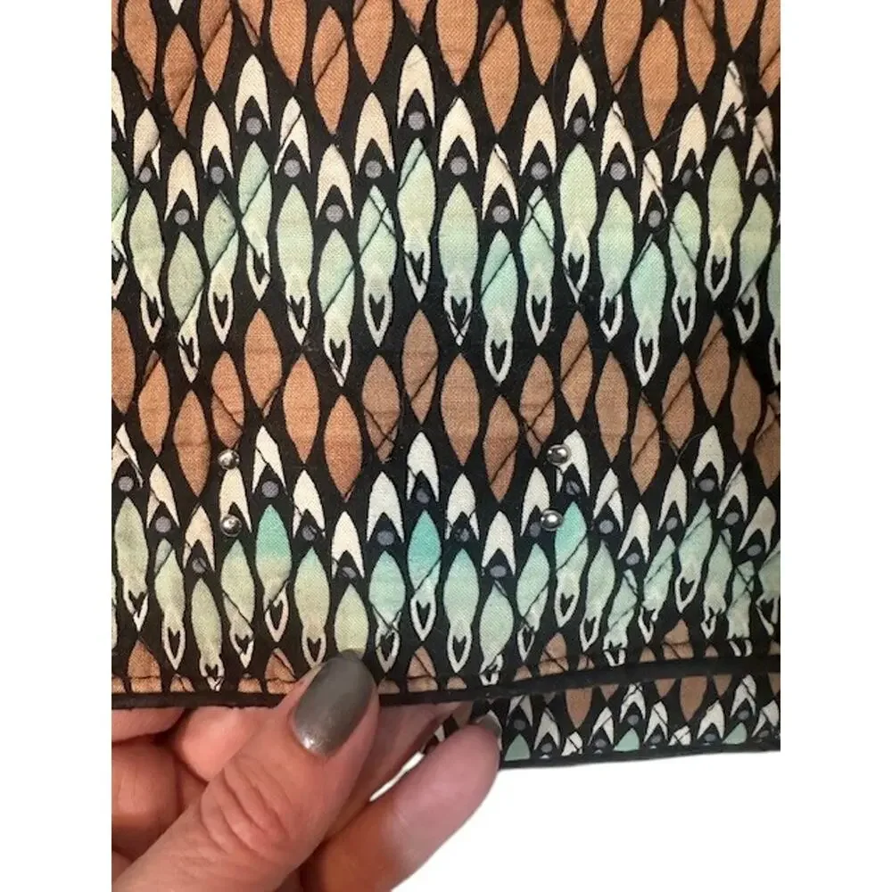 Vera Bradley Brown Multi-Color Sierra Stream Pattern Laptop Messenger Bag Women